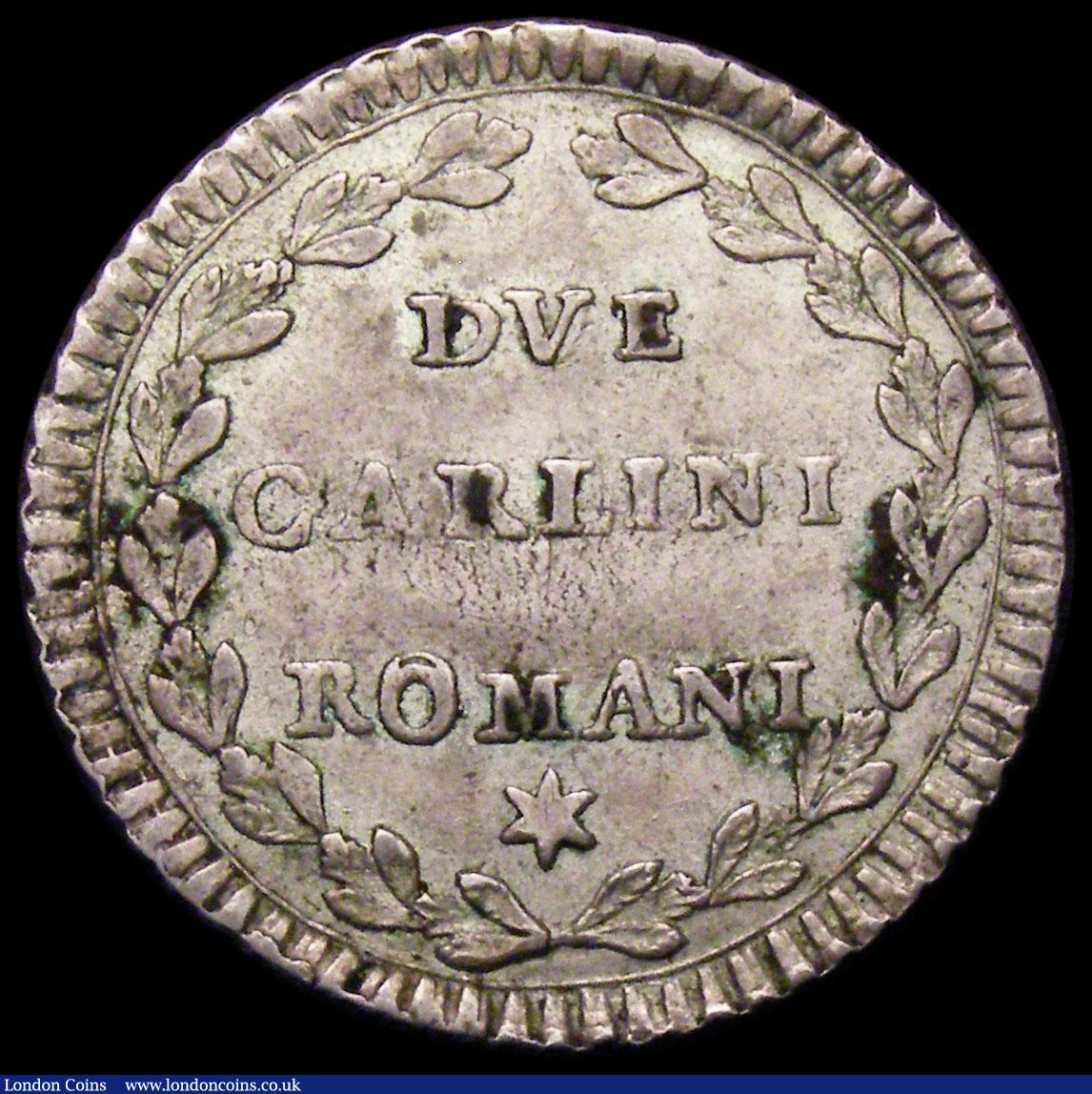 London Coins : A166 : Lot 2799 : Italian States - Papal States 2 Carlini undated (1790) Fine or better, unlisted by Krause, Obverse: ...