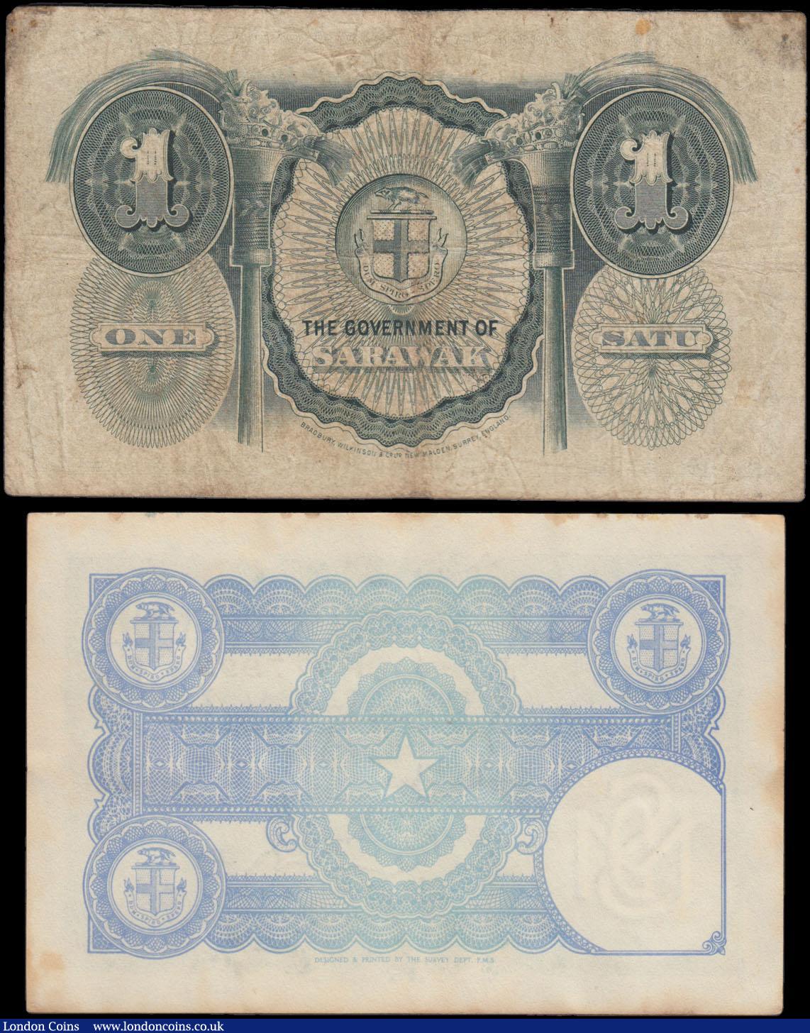London Coins : A166 : Lot 398 : Sarawak (2) comprising Government issue 1 Dollar Pick 20 dated 1st January 1935 serial number A/3 46...