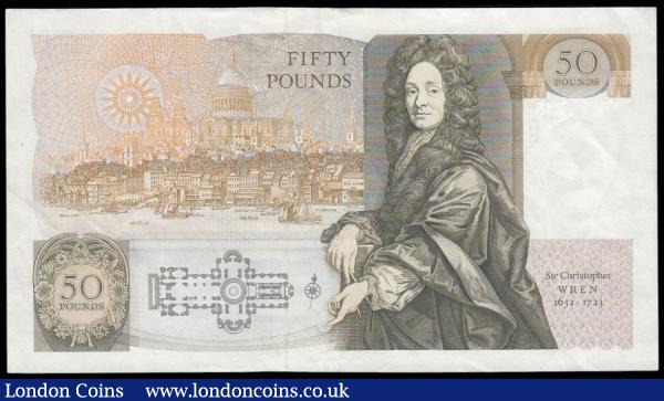 Fifty Pounds Gill QE2 pictorial & Sir Christopher Wren B356 issue 1988 serial number D34 225337 GEF : English Banknotes : Auction 166 : Lot 80