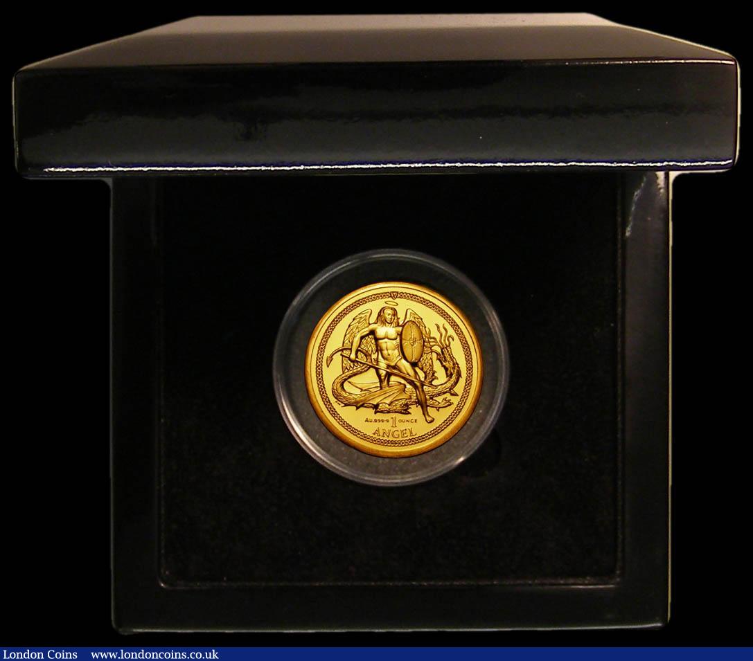 London Coins : A166 : Lot 977 : Isle of Man Gold Angel 2012 One Ounce of 24 carat Gold Proof nFDC with some minor hairlines, in the ...