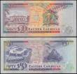 London Coins : A166 : Lot 188 : Eastern Caribbean States Antigua ND (1993) issues (2) comprising 50 Dollars Pick 29a serial number A...