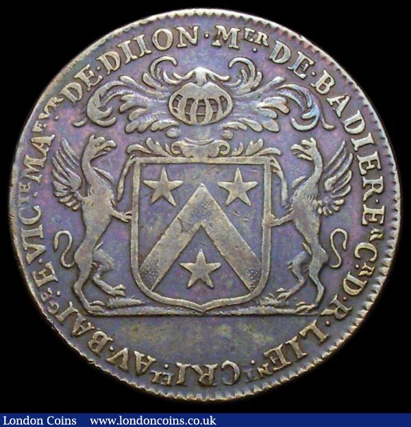 France - Dijon, Mathieu de Badier, Mayor of the Bailiwick of Dijon - Silver Jetton 1686 Good Fine, toned : World Coins : Auction 167 : Lot 2312