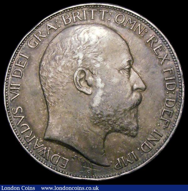 Crown 1902 ESC 361, Bull 3560, GVF/NEF the obverse heavily toned with a series of scratches below the bust : English Coins : Auction 167 : Lot 489