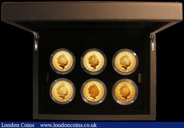 Five Pound Crowns 100th Anniversary of the First World War a 6-coin set in gold 2018 Fifth Set S.PGC24 comprising Remembrance Day, War Memorials, Poppies, Imperial War Museums, Commonwealth War Graves, and Peace coins, a fabulous eye-catching set all coins Gold Proofs FDC and as yet unlisted in the Spink catalogue. The first such set we have offered, and with only 25 sets minted this is sure to be a much sought after set : English Cased : Auction 167 : Lot 60