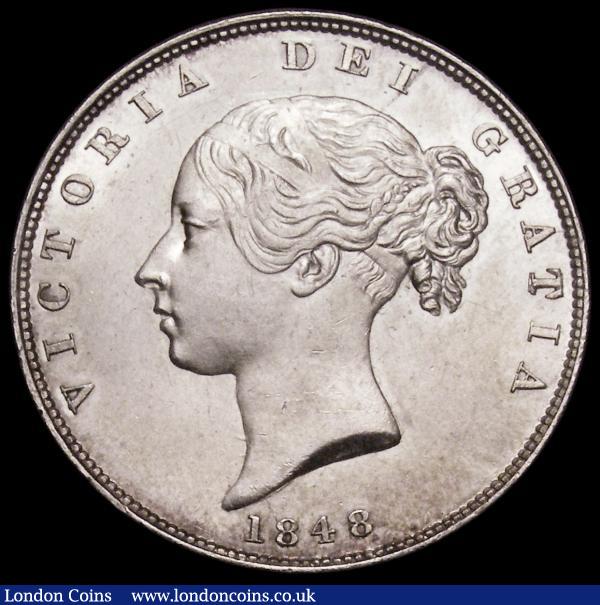 Halfcrown 1848 8 over 6 New ESC 681B, Bull 2728, AU/Unc and exceptionally rare in this high grade : English Coins : Auction 167 : Lot 795