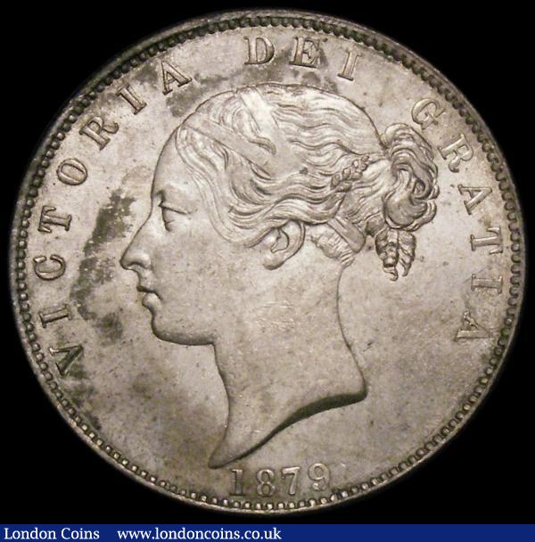 Halfcrown 1879 Davies 585 - dies 3+C. A scarce date having a rare variety with the whole date double struck, Unc or near so  CGS AU 78 : English Coins : Auction 167 : Lot 798