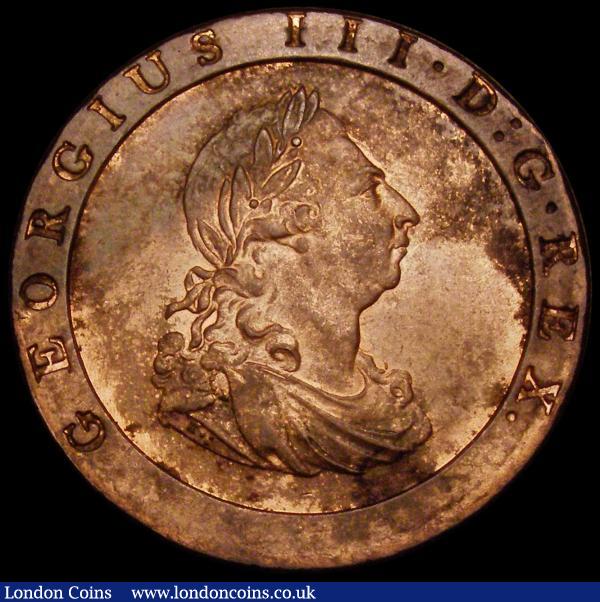 Penny 1797 10 Leaves Peck 1132 UNC with light cabinet friction and around 40% lustre, these extremely difficult to find in lustrous state : English Coins : Auction 167 : Lot 855
