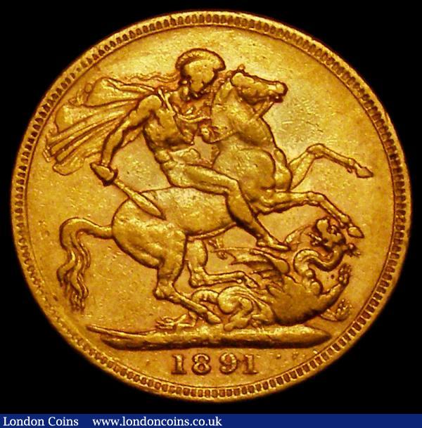 Sovereign 1891M S.3867C, DISH M16, Horse with long tail, Fine  : English Coins : Auction 167 : Lot 1089