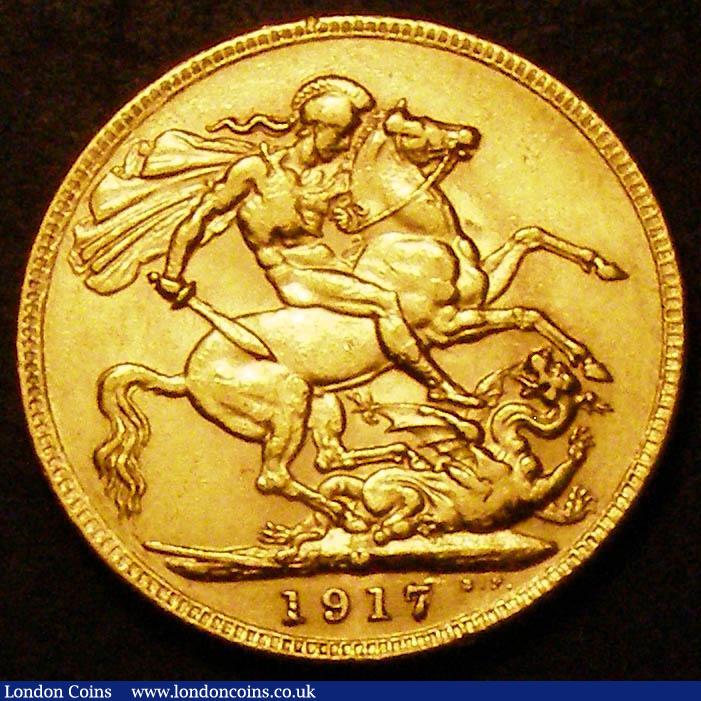 London Coins : A167 : Lot 136 : Sovereign 1917M Marsh 235 VF/About VF and scarce, in a presentation case with certificate