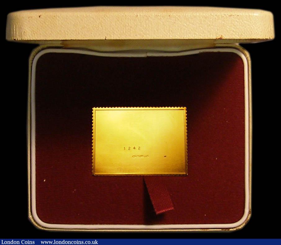 London Coins : A167 : Lot 155 : Stockton and Darlington Railway 1825 Stamp Replica (7 pence) in 22 carat gold (26.7 grams) BU by Hal...