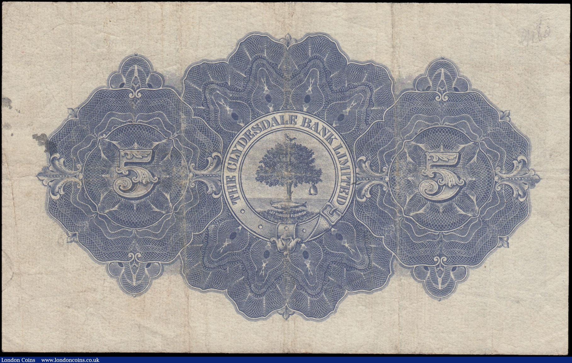 London Coins : A167 : Lot 1614 : Scotland The Clydesdale Bank Limited Fourth issue 5 Pounds Pick 189 (PMS CL20e, BY SC305d) wartime d...
