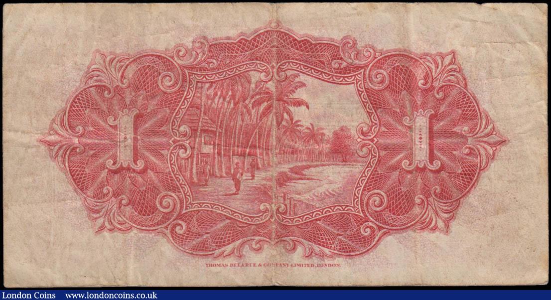 London Coins : A167 : Lot 1645 : Straits Settlements 1 Dollar Pick 9b dated 1st January 1930 and date in black serial number N/95 055...