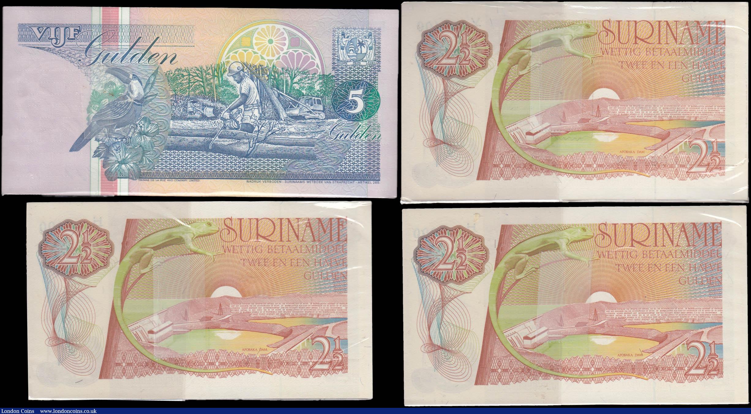 London Coins : A167 : Lot 1656 : Suriname Central Bank & Government modern issues circa 1980's and 1990's (389) in 4 co...