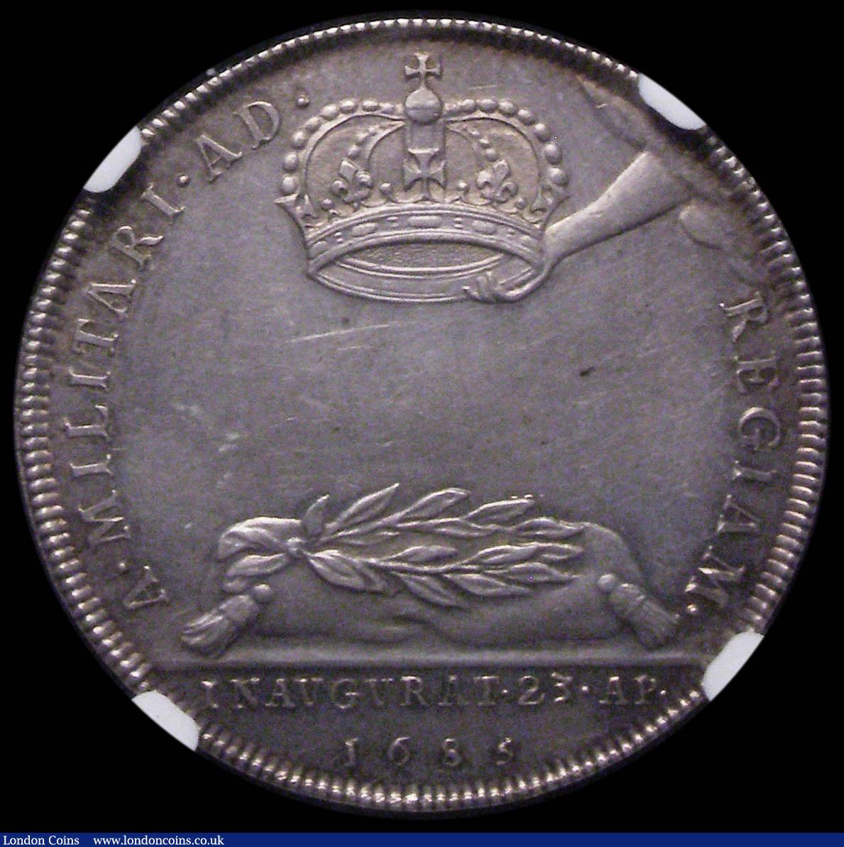 London Coins : A167 : Lot 1754 : Coronation of James II 1685 34mm diameter in silver Eimer 273 the official Coronation issue Obverse:...
