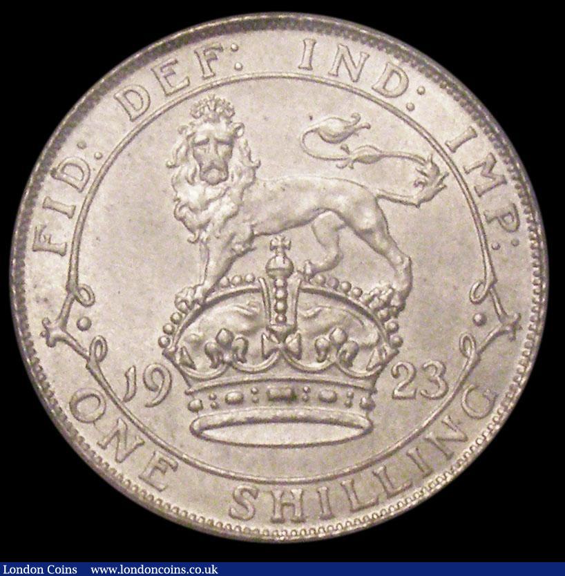 London Coins : A167 : Lot 2533 : Shilling 1923 ESC 1433, Bull 3818 UNC and lustrous, in an LCGS holder and graded LCGS 82, Ex-NGC MS6...