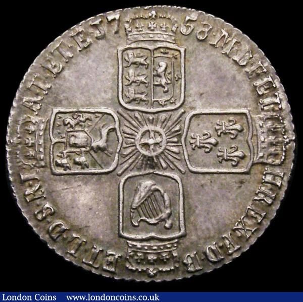Sixpence 1758 as ESC 1623, Bull 1763 the 8 overstruck, the underlying figure unclear NEF with an attractive and colourful underlying tone : English Coins : Auction 167 : Lot 2537
