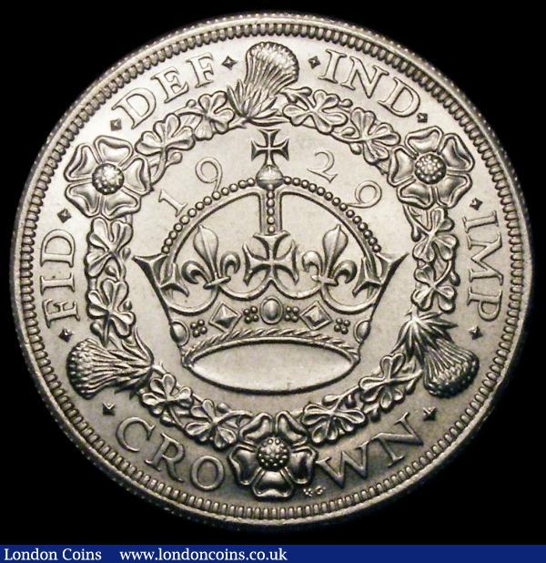 Crown 1929 ESC 369, Bull 3636 UNC and lustrous with a few small rim nicks, a most attractive example  : English Coins : Auction 167 : Lot 498