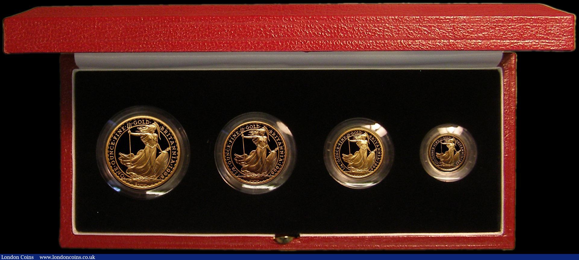 London Coins : A167 : Lot 5 : Britannia Gold Proof Set 1998 the 4-coin set comprising £100 One Ounce, £50 Half Ounce, ...