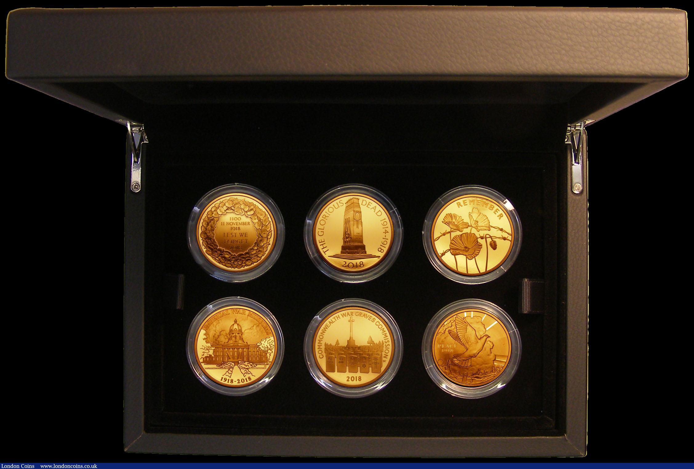 London Coins : A167 : Lot 60 : Five Pound Crowns 100th Anniversary of the First World War a 6-coin set in gold 2018 Fifth Set S.PGC...