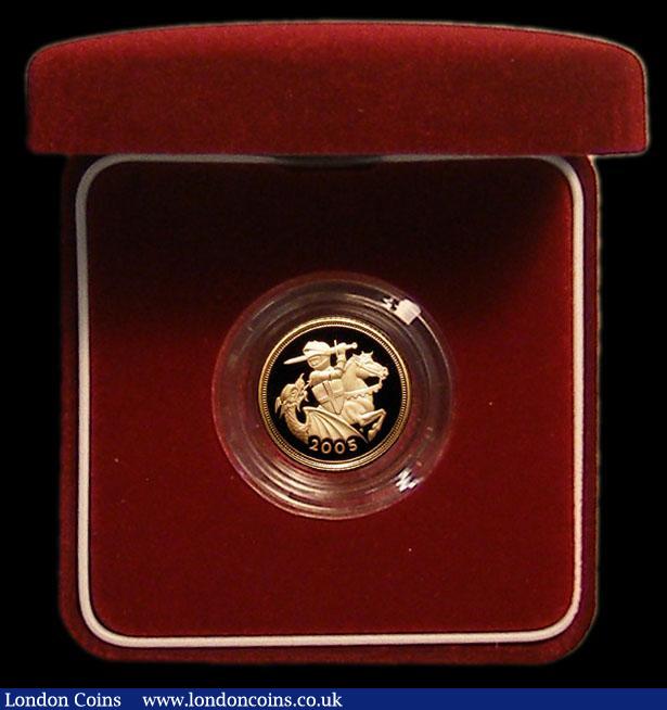 London Coins : A167 : Lot 80 : Half Sovereign 2005 Proof S.SB6 FDC in the Royal Mint box of issue with certificate
