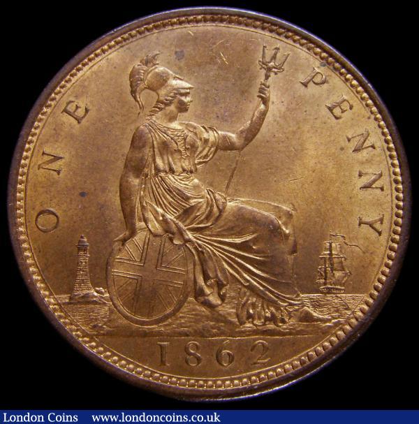 Penny 1862 Freeman 39 dies 6+G UNC and lustrous, in an LCGS holder and graded LCGS 82 : English Coins : Auction 167 : Lot 870