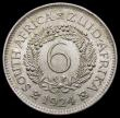 London Coins : A167 : Lot 2368 : South Africa Sixpence 1924 KM#A16 one of only two dates for this reverse type, A/UNC and with good s...