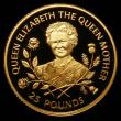 London Coins : A167 : Lot 268 : Guernsey £25 Gold 1995 Queen Elizabeth the Queen Mother 95th Birthday nFDC with a few small fl...