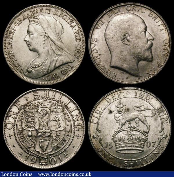 Shillings in CGS holders 1901 CGS 65, 1907 Obv 2a CGS 65 and 1925 CGS 60 : English Bulk Lots : Auction 168 : Lot 1784