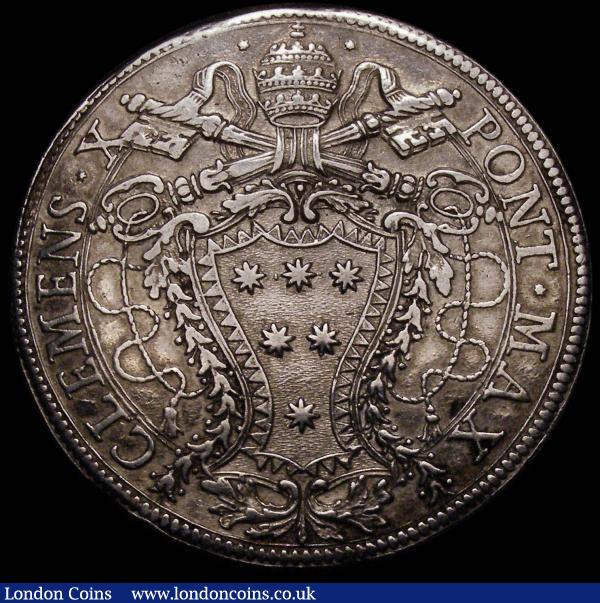 Italian States - Papal States Piastra 1675 Clemens X KM#368, Dav.4078 44mm diameter in silver , GVF a bold and even strike  : World Coins : Auction 168 : Lot 810