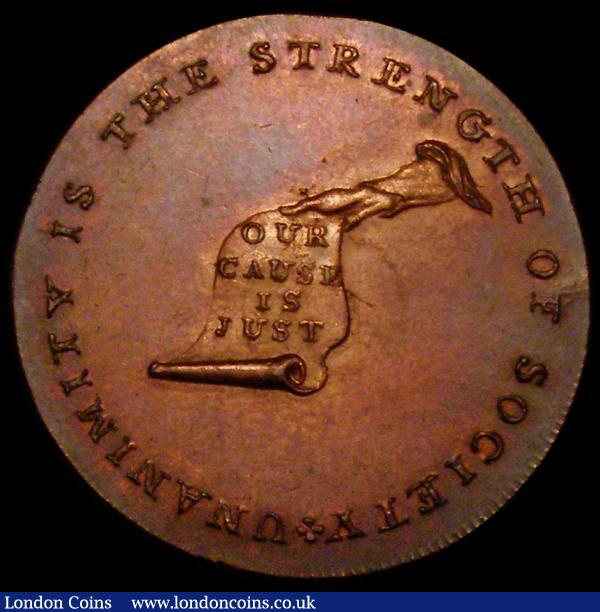 USA Kentucky Halfpence Token, undated (1792-1794) Plain edge, Breen 1155, the State Initials all bold and sharp, as are the lines on the stars, UNC with some lustre and touches of colourful toning by some distance the highest grade example we have offered : World Coins : Auction 168 : Lot 880
