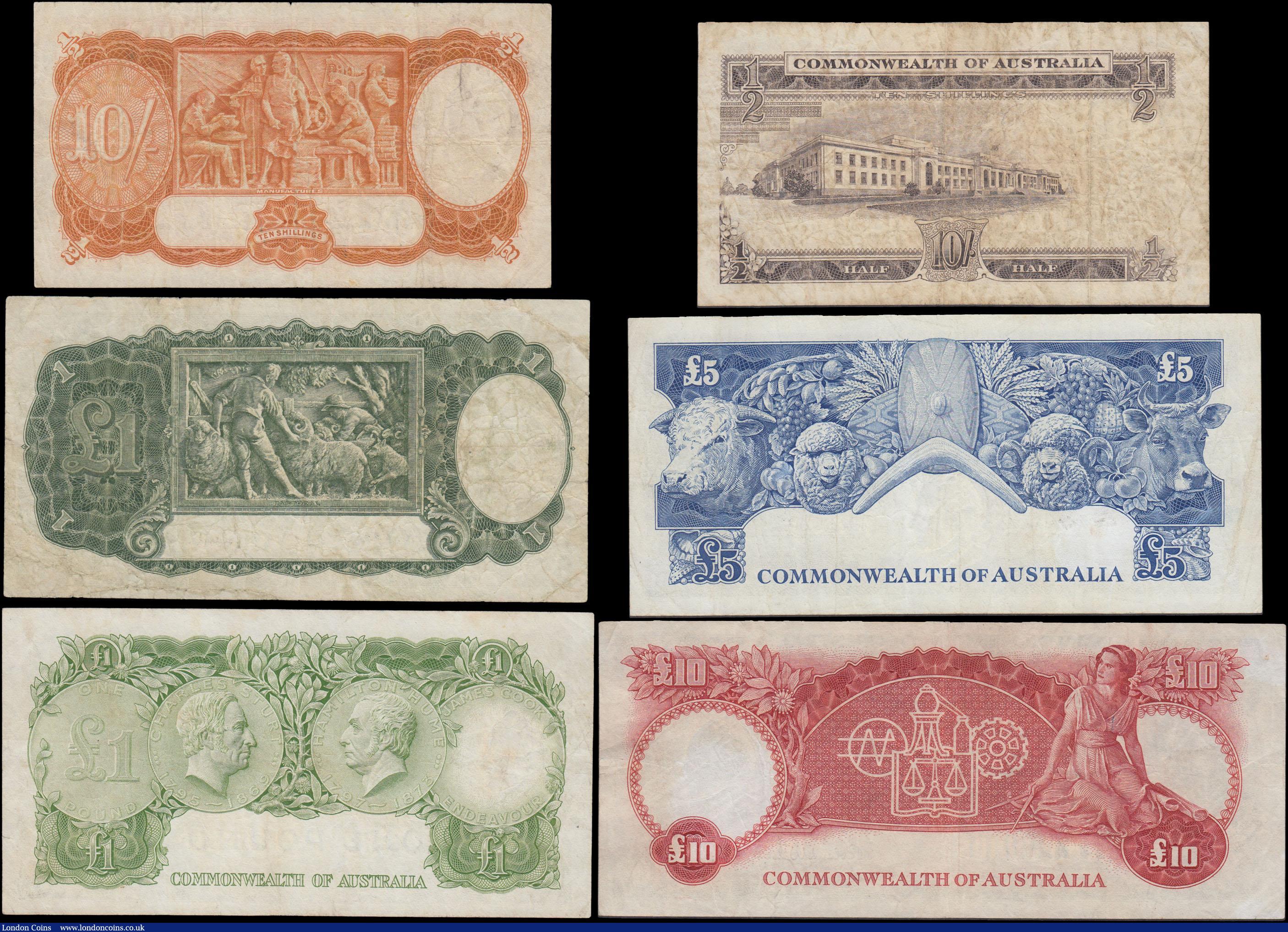 London Coins : A168 : Lot 106 : Australia Commonwealth & Reserve Bank Coombs and Wilson signatures issues (6) in various grades ...