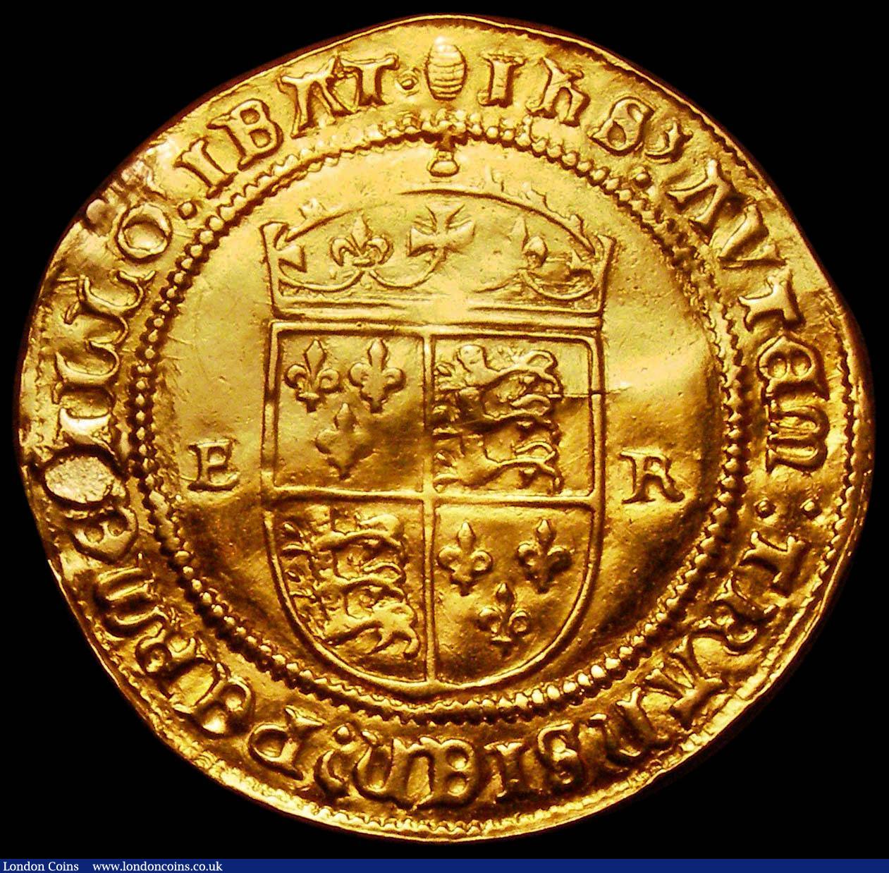 London Coins : A168 : Lot 1086 : Half Sovereign Edward VI Third Period S.2451 mintmark Tun, struck in 22 carat Crown gold, Fine/Good ...