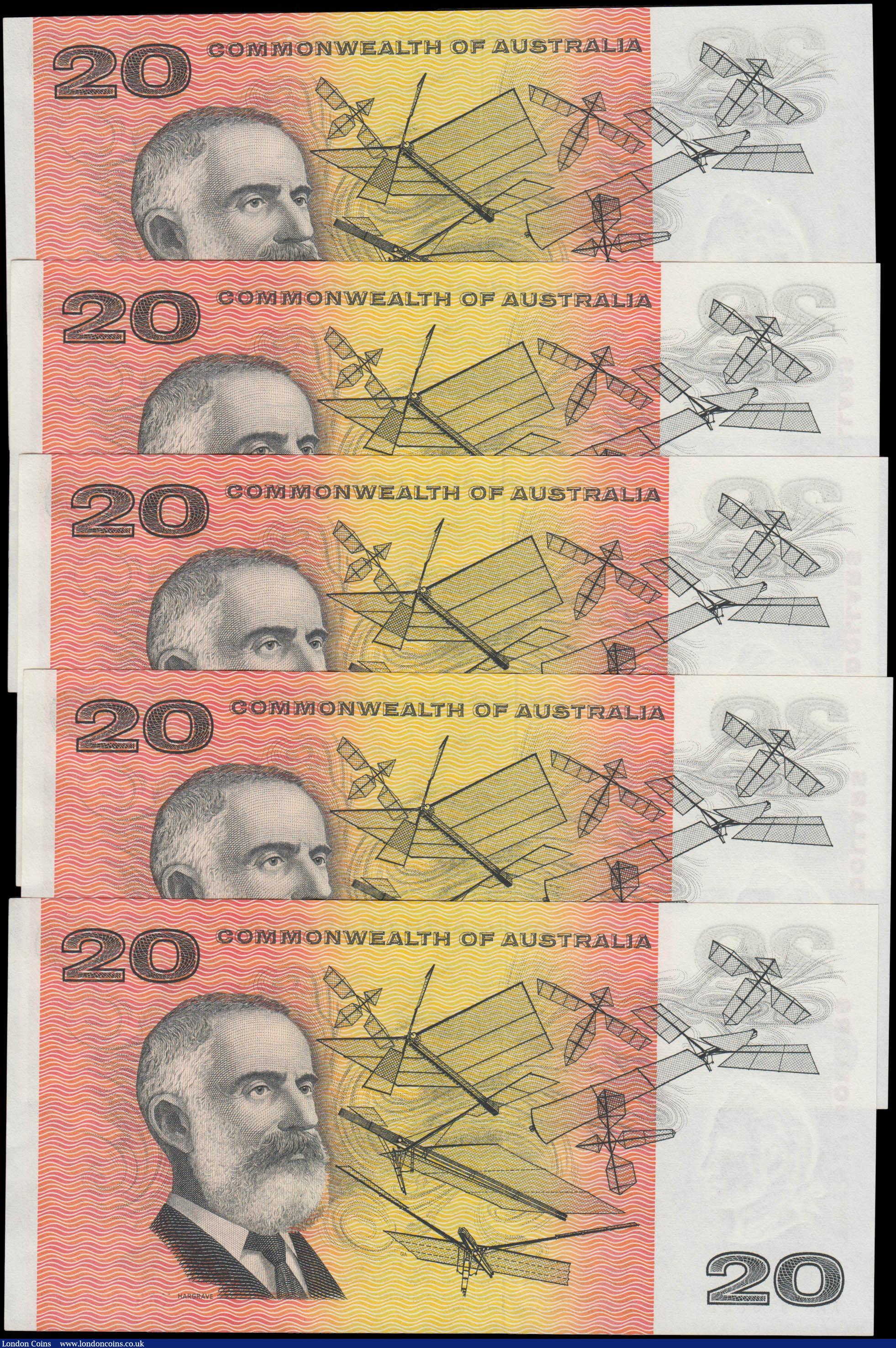 London Coins : A168 : Lot 112 : Australia Reserve Bank 20 Dollars Pick 41a ND (1966-1972) "Commonwealth of Australia" Doll...