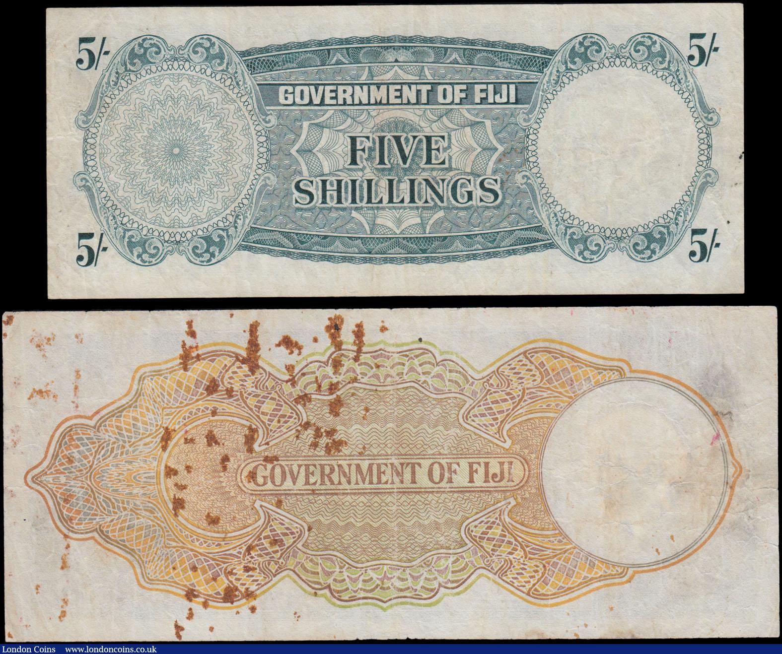 London Coins : A168 : Lot 156 : Fiji Government early 5 Shillings (2) comprising a George VI portrait issue Pick 37b dated 1st March...