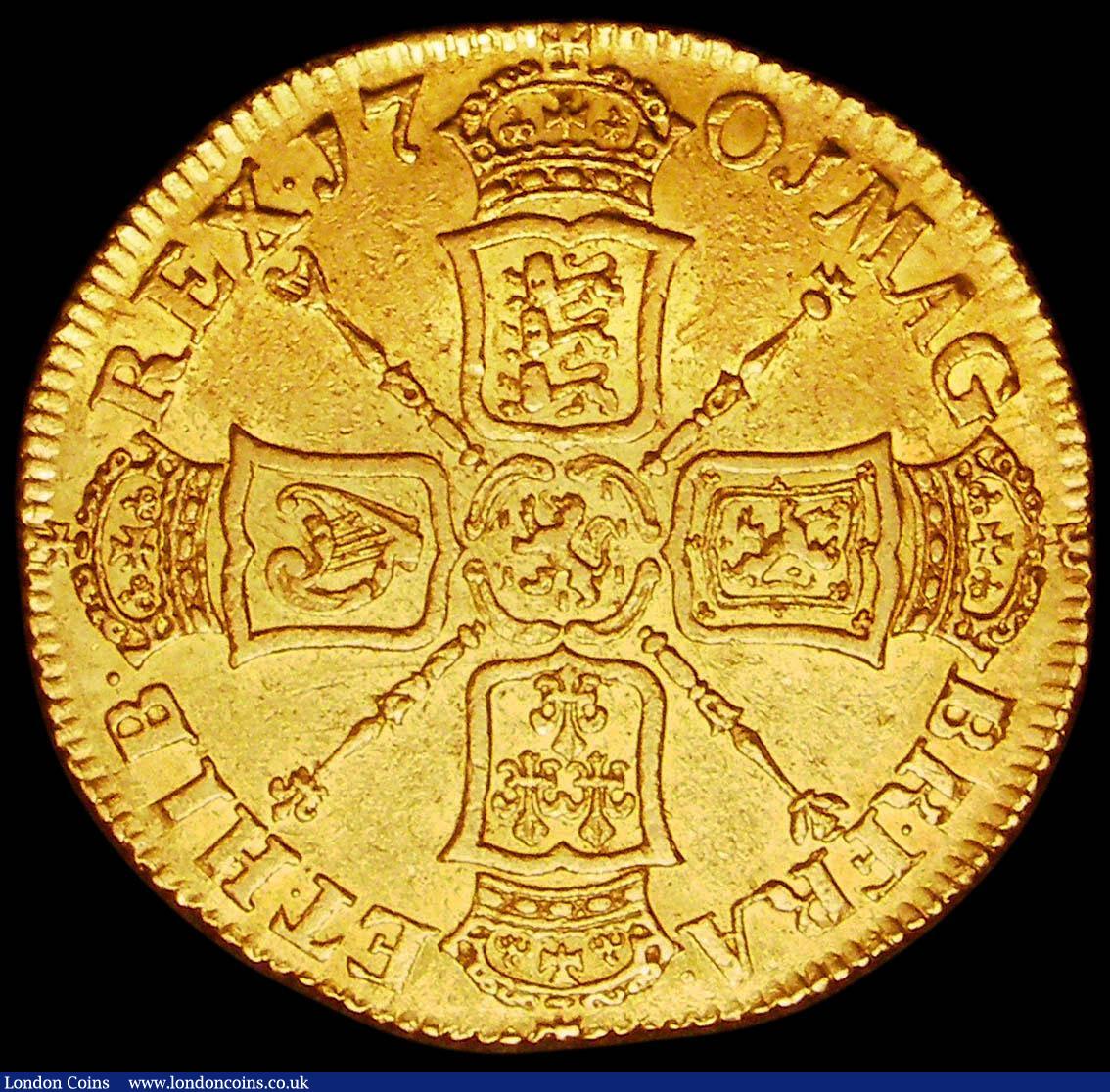 London Coins : A168 : Lot 1647 : Two Guineas 1701 Fine Work S.3457 Near EF and retaining traces of original lustre, attractive and de...