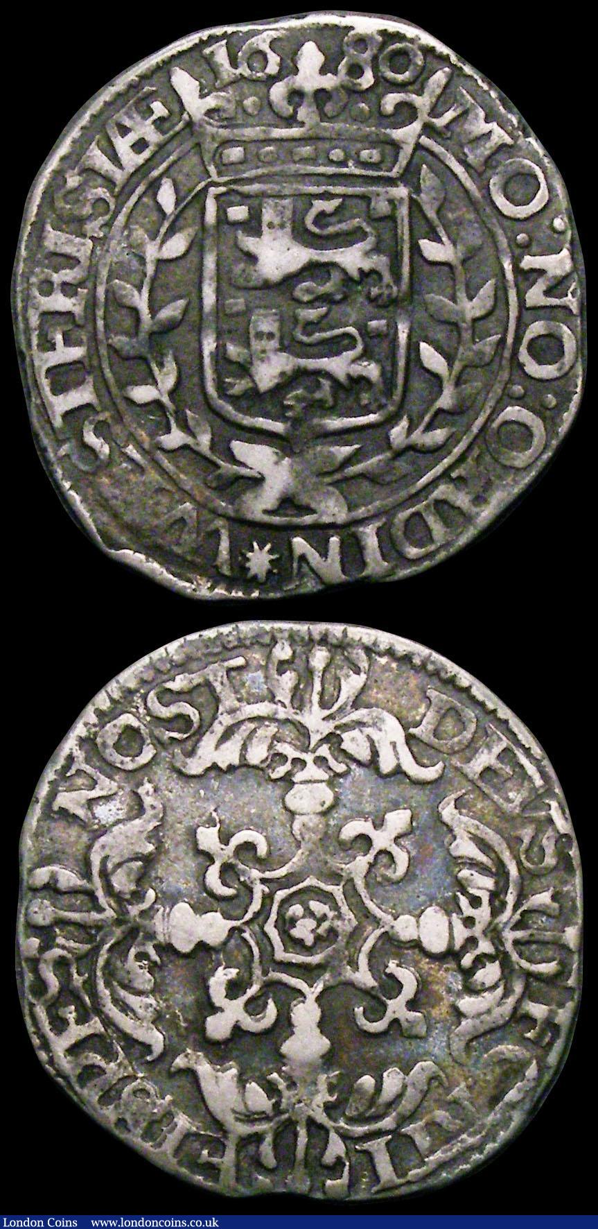 London Coins : A168 : Lot 2060 : Netherlands - West Friesland 6 Stuivers (2) 1601 KM#5.1 VG or slightly better, 1680 Crowned Arms wit...