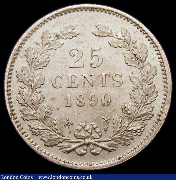 Netherlands 25 Cents 1890 GEF : World Coins : Auction 168 : Lot 2067