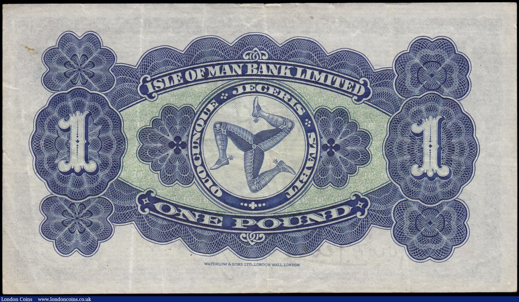 London Coins : A168 : Lot 210 : Isle of Man Bank Limited 1 Pound Pick 6b (BY IM3d, IOMPM M281) a FIRST date and prefix for this type...