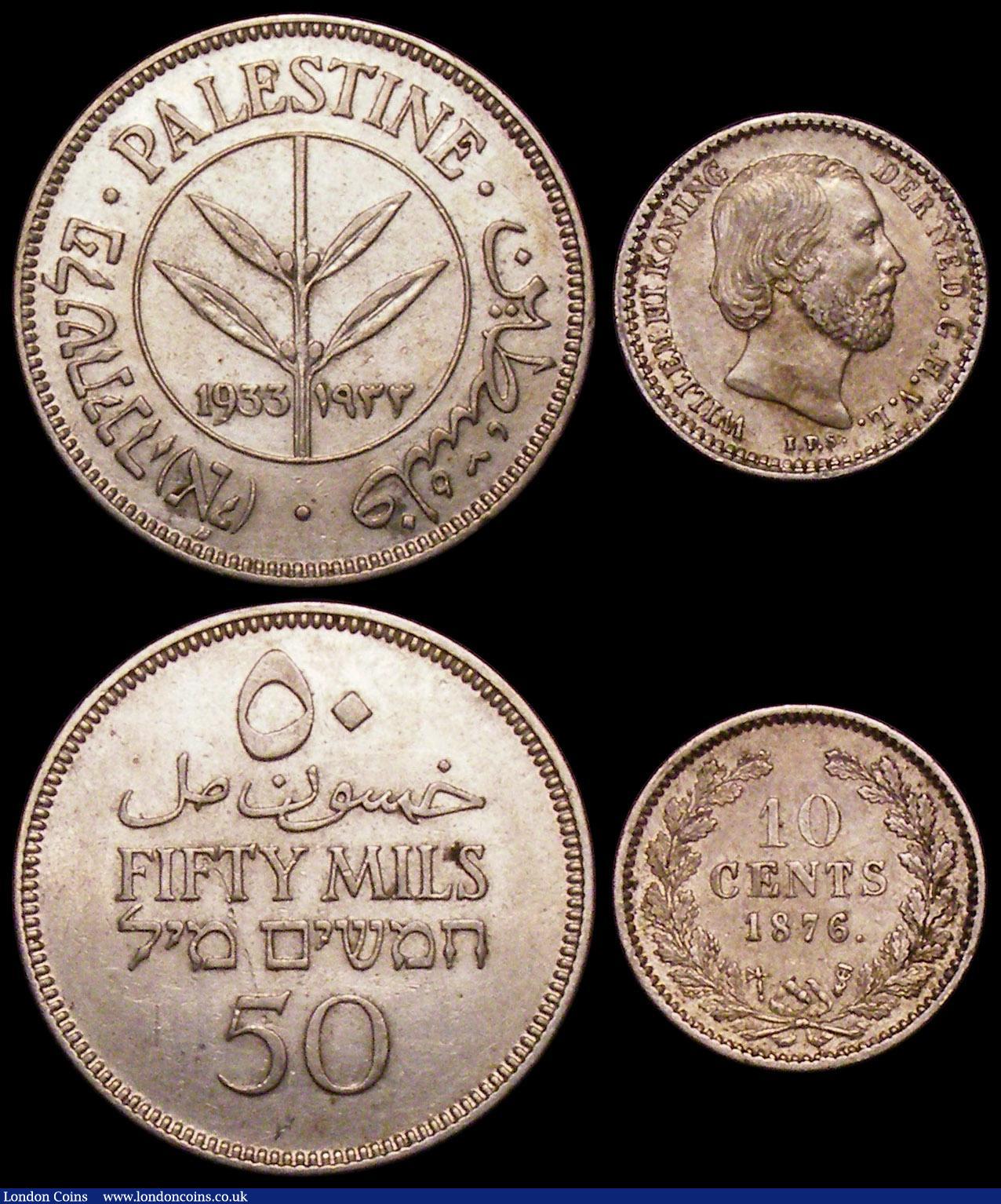 London Coins : A168 : Lot 2108 : World (3) Palestine 50 Mils 1933 KM#6 GVF, South Africa 2 1/2 Shillings 1897 KM#7 GVF and nicely ton...