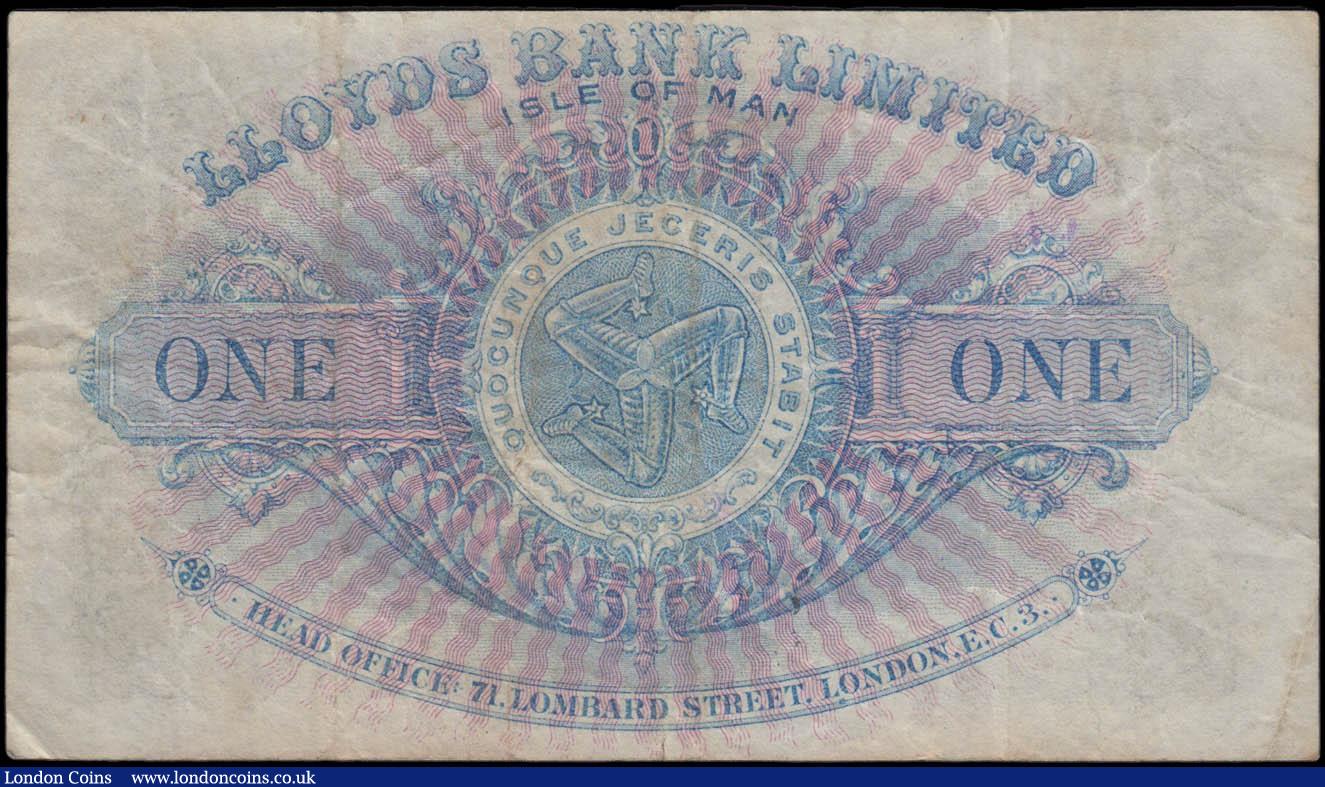 London Coins : A168 : Lot 211 : Isle of Man Lloyds Bank Limited 1 Pound Pick 12a (BY IM16d, IOMPM M337) last date for this signature...