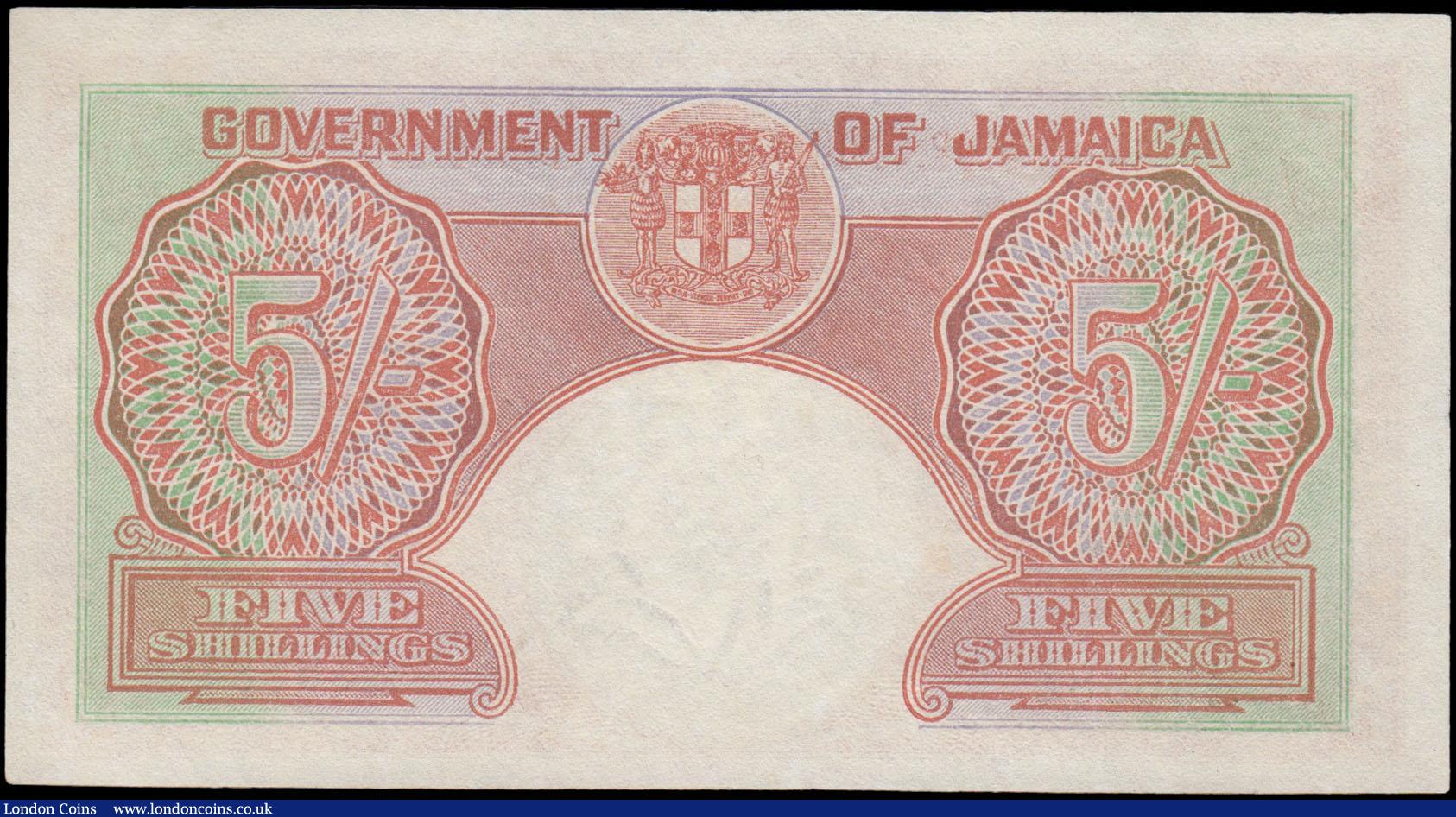 London Coins : A168 : Lot 217 : Jamaica Government 5 Shillings George VI portrait issue Pick 37a dated 1st November 1940 and a very ...