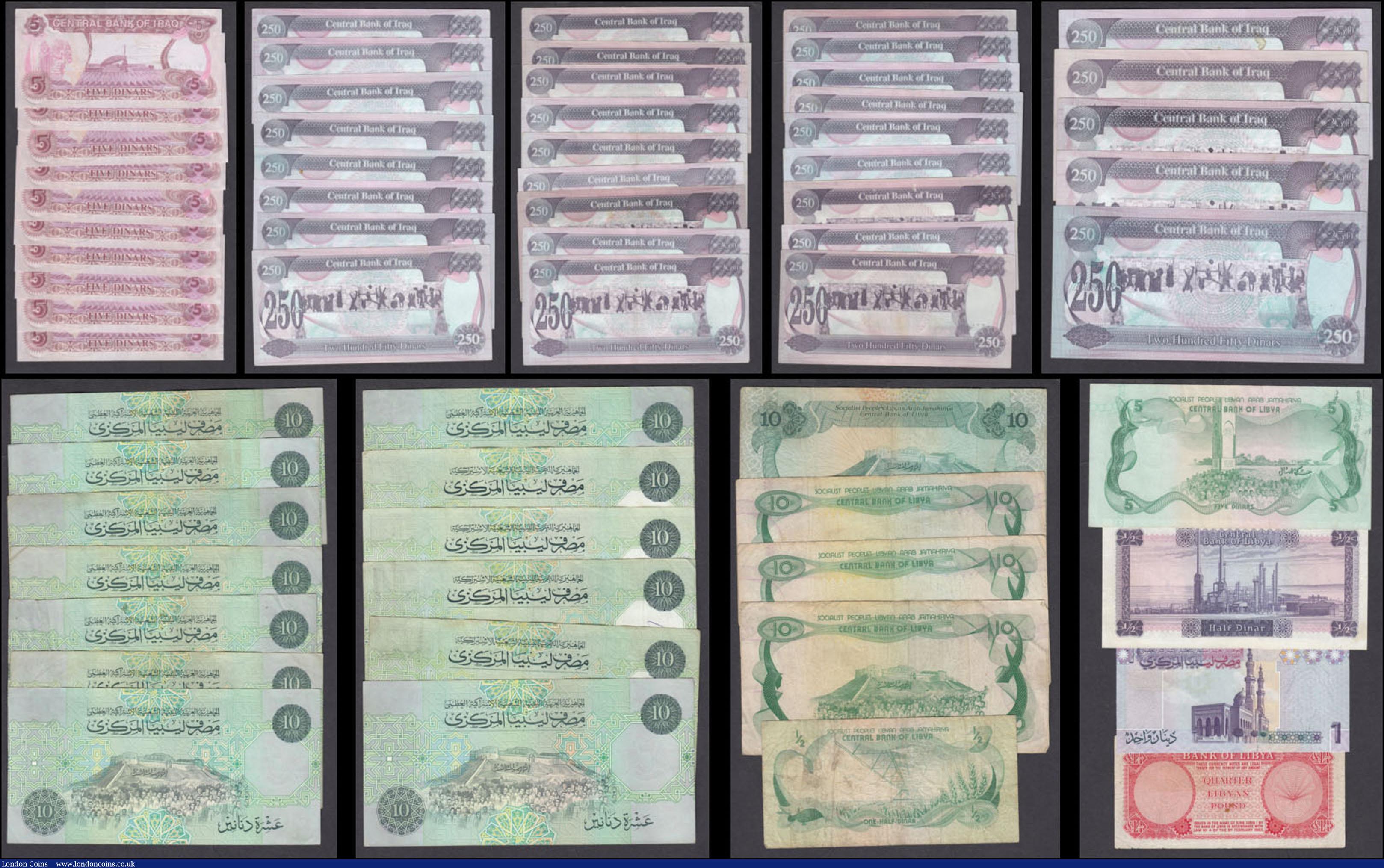 London Coins : A168 : Lot 223 : Libya & Iraq (63) in various grades good Fine - VF to GEF comprising Iraq (41) including 250 Din...
