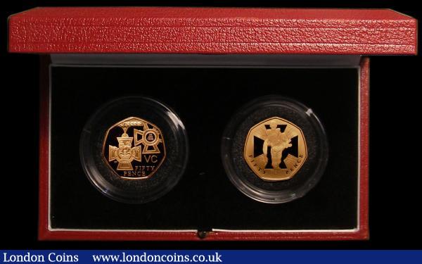 Fifty Pence 2006 a 2-coin set Victoria Cross The Award and The Heroic Acts Gold Proofs FDC in the box of issue with certificates, the box with an adhesive label on the lid coins choice FDC : English Cased : Auction 168 : Lot 362