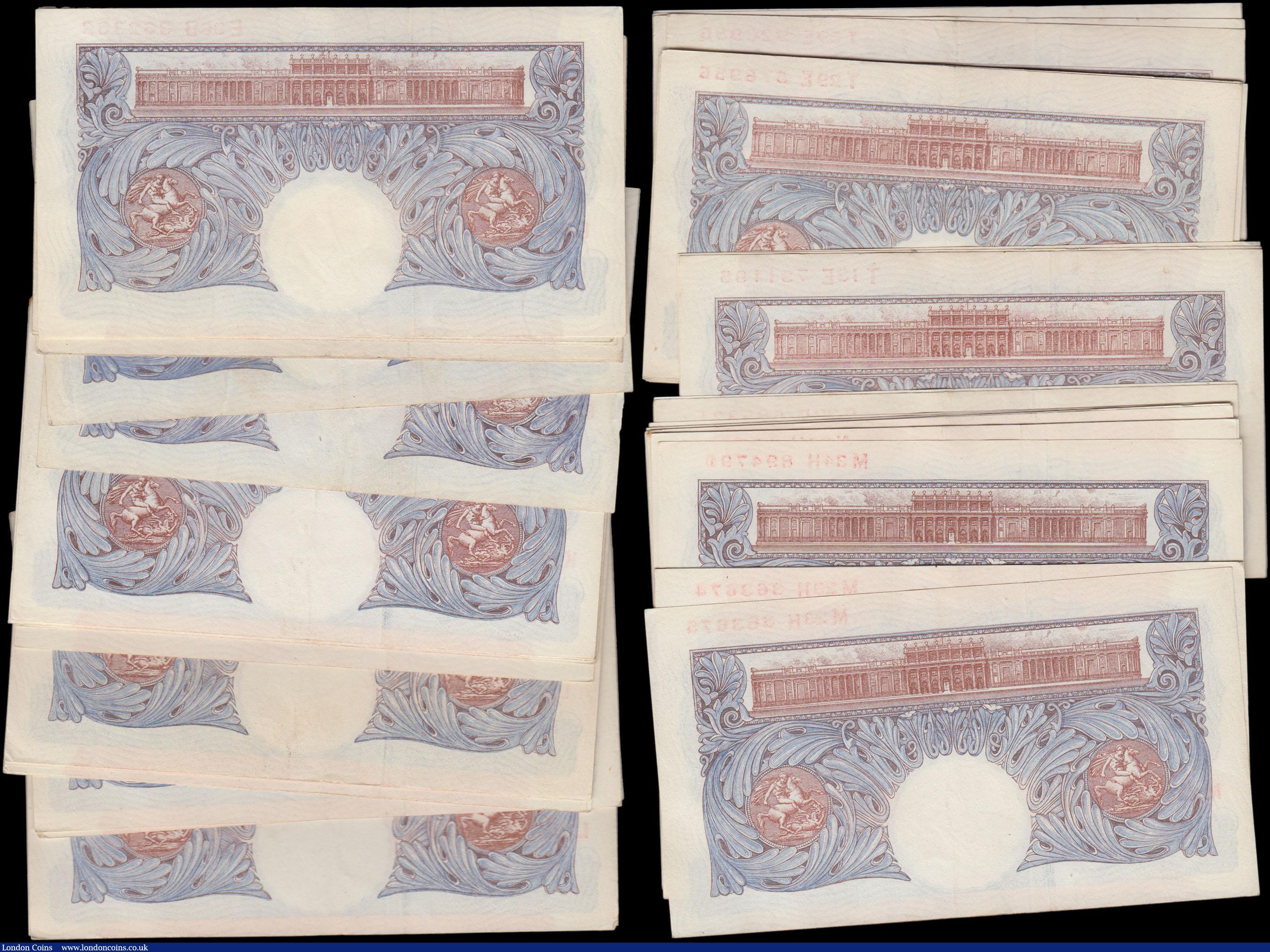 London Coins : A168 : Lot 43 : One Pounds Peppiatt Second Period WW2 Emergency issues B249 Blue/Pink Metal thread issued 1940 (70) ...