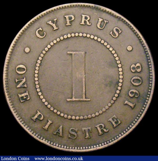 Cyprus One Piastre 1908 KM#12 Near Fine/Fine, a Rare one-year type with a mintage of just 27,000 pieces : World Coins : Auction 168 : Lot 766