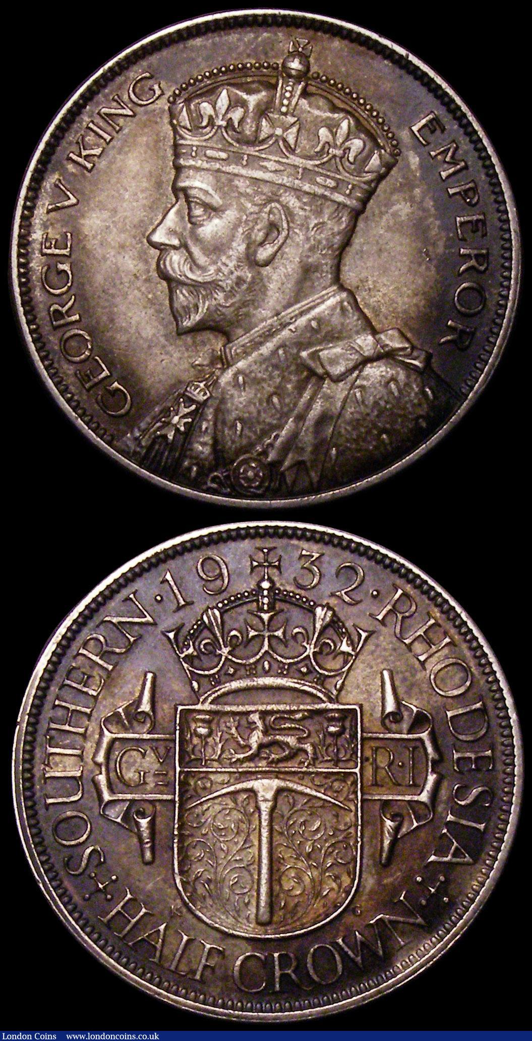 London Coins : A168 : Lot 854 : Southern Rhodesia (3) Halfcrown 1932 KM#5 Near EF, Two Shillings 1932 KM#4 Near EF, Shilling 1932 KM...