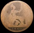 London Coins : A168 : Lot 1442 : Penny 1860 Toothed Border, R over A in VICTORIA, the underlying A in a slightly smaller font and ver...