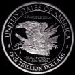 London Coins : A168 : Lot 2106 : USA One Trillion Dollars 2013 Trial Pattern in platinum plated copper, 27.91 grammes, Prooflike UNC....