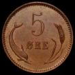 London Coins : A168 : Lot 768 : Denmark 5 Ore 1884 (h)CS KM#794.1 UNC pleasantly toned with a hint of lustre, rare in this high grad...