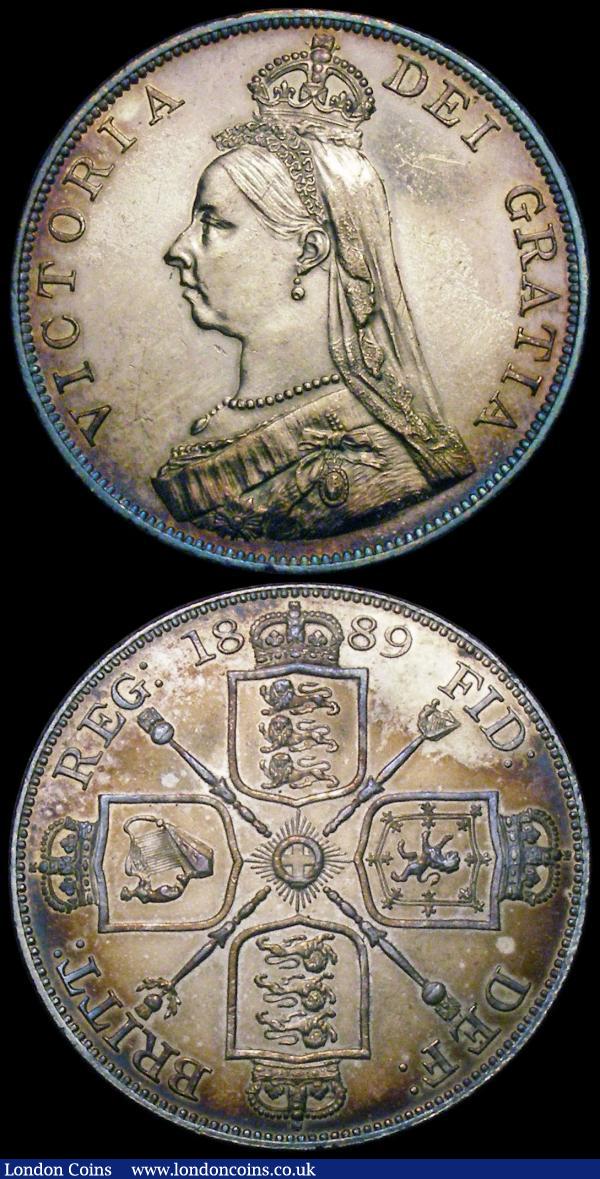 Double Florins (2) 1889 ESC 398, Bull 2701 GVF/NEF once cleaned, 1890 ESC 399, Bull 2703 NEF/EF and lustrous with some edge nicks : English Coins : Auction 169 : Lot 1350